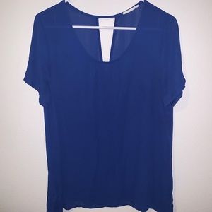 Blue short sleeve dress shirt